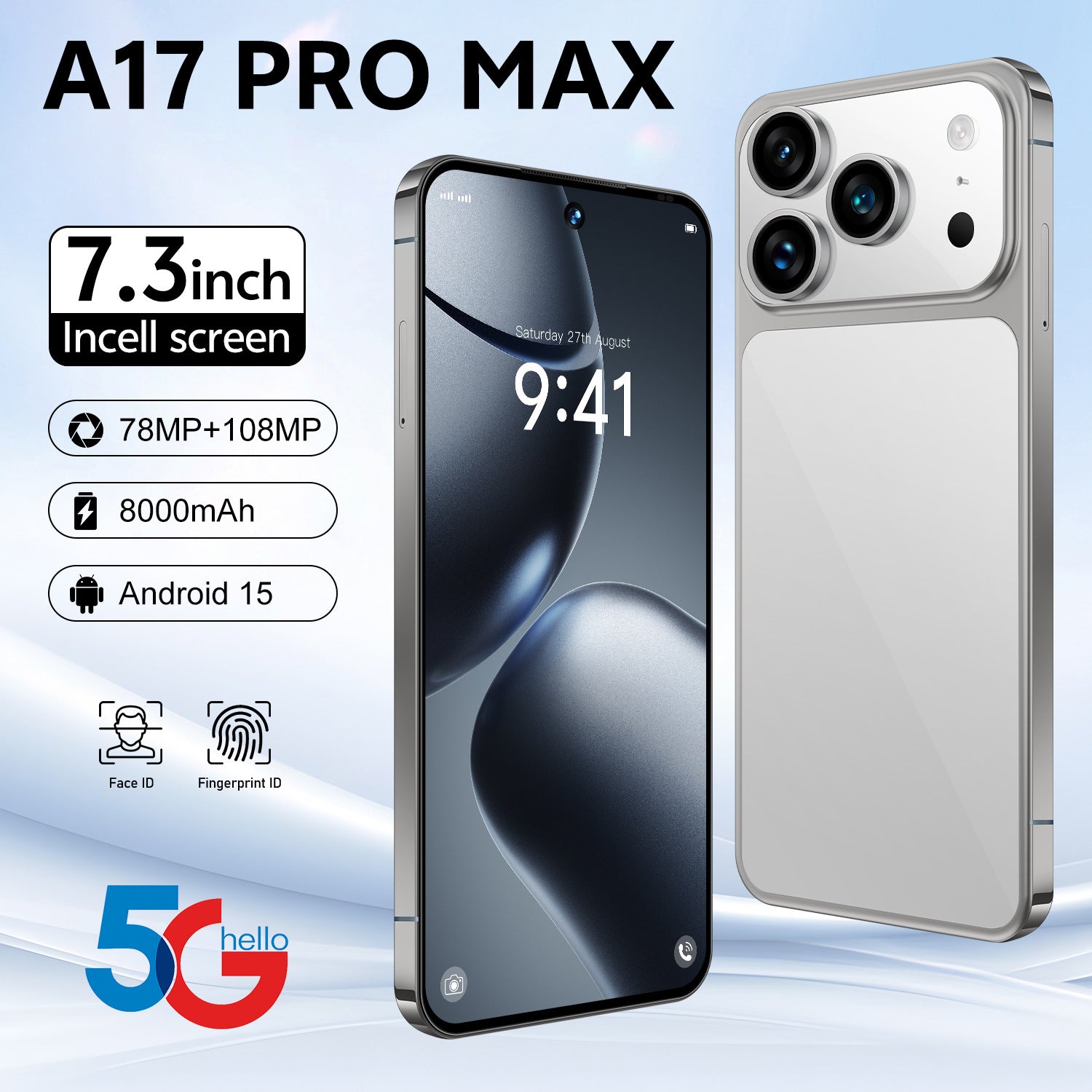 Smartphone A17 Pro Max Factory in stock7.3Inch16G+1T Android phone compatible