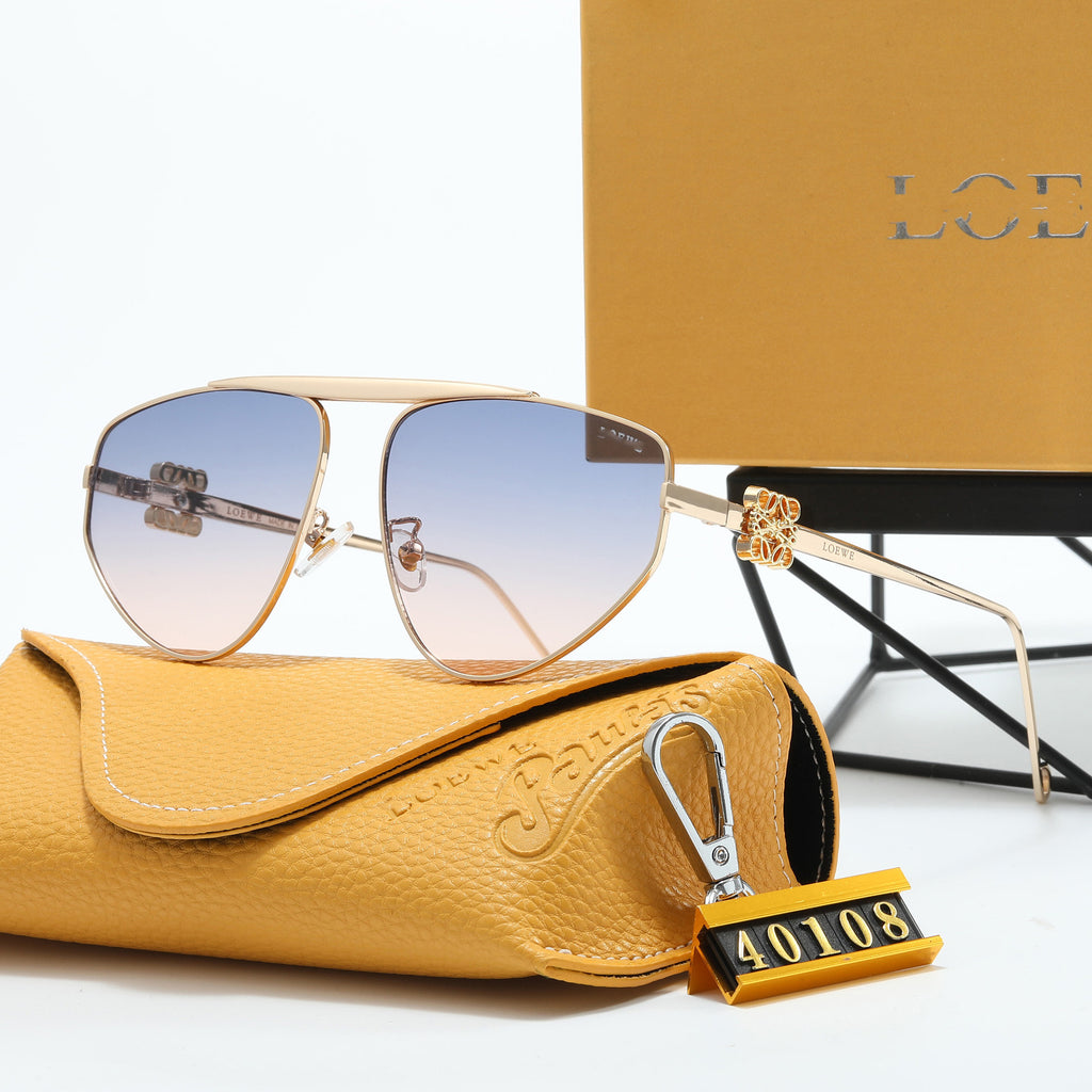 25European and American Style Women's Cat Eye Outdoor Street Photography Glasses Internet Celebrity Irregular Sunglasses Fashionable Metal Sunglasses Trendy