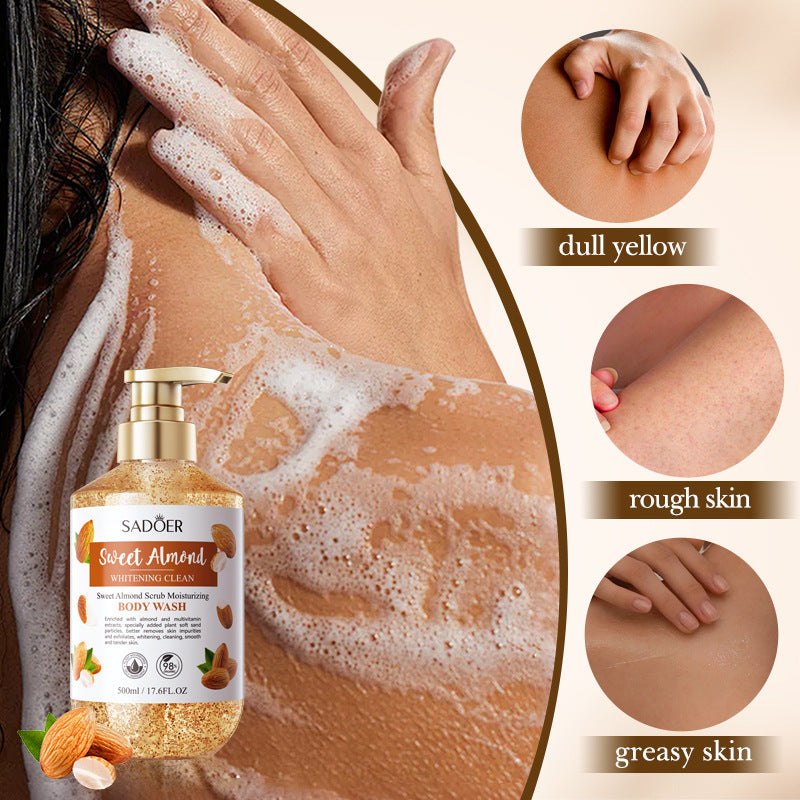 Sweet Almond Whitening Scrub Body Wash500ml SADOER  foreign trade wholesale of cleansing body wash