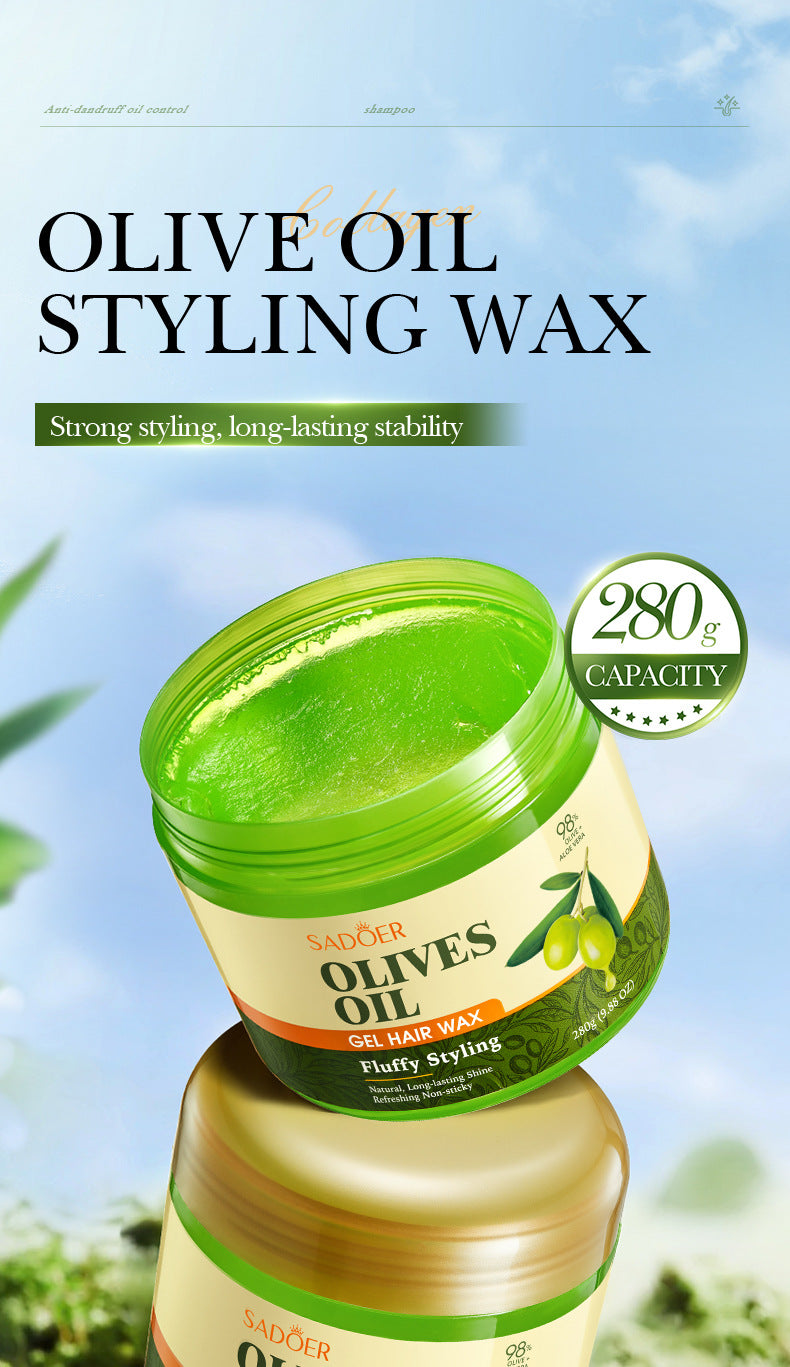 Olive Oil Hair Styling Wax SADOER Nourishing Gel Styling Fluffy Hair Wax  Foreign Trade Wholesale
