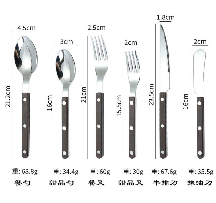 304Mirror Finish Western Tableware Set Color Block Two-Tone Handle Butter Knife Fork Spoon Clip Handle Steak Dessert Spoon Fork