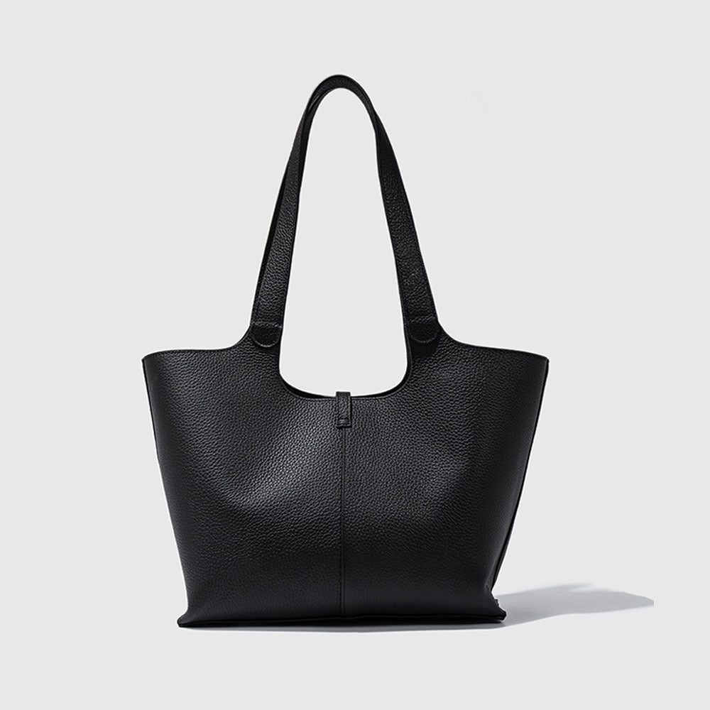 Wind Chime Tote Bag2025New Top Layer Cowhide High-End Large Capacity Niche Design Commuter Shoulder Underarm Bag