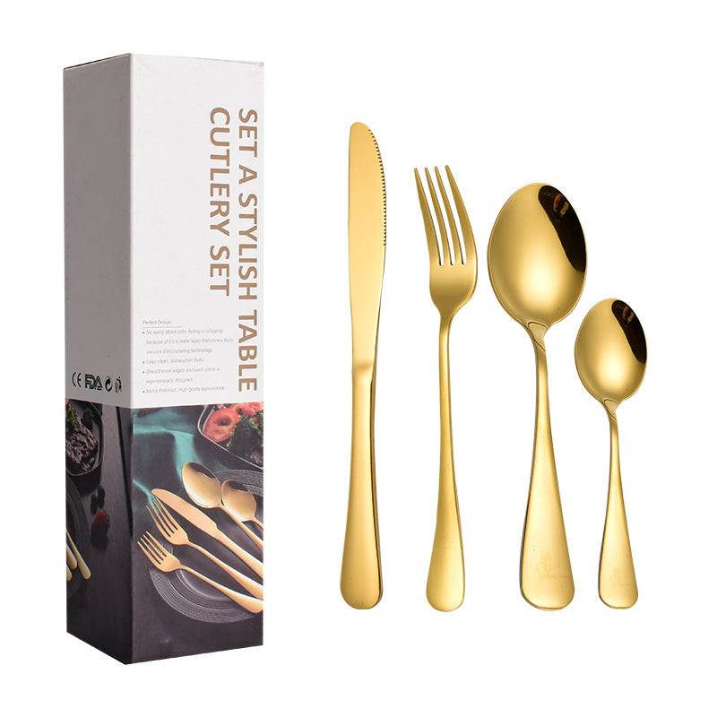 1010241 Piece Western Dessert High Aesthetic gold Steak Knife Fork Spoon Stainless Steel Cutlery Set