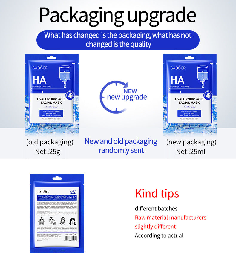 Mask SADOER Hyaluronic Acid Vitamin E Oligopeptide Hydrating Moisturizing Tablets  Foreign Trade Wholesale