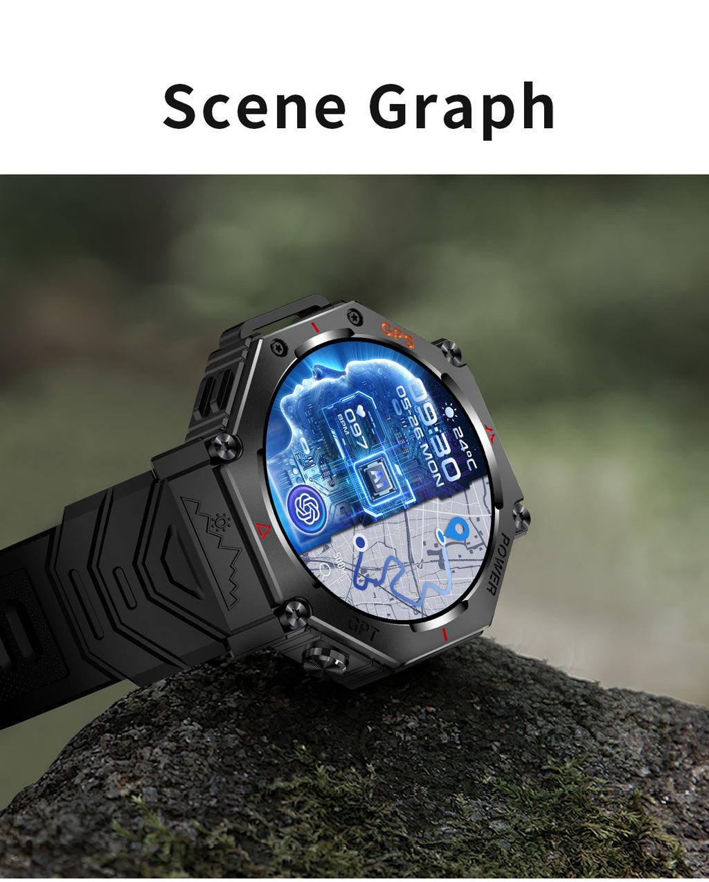 KC91Smart Watch Bluetooth Call Heart Rate Pedometer Sleep3ATM Waterproof GPS Beidou Positioning Sports Three-Proof