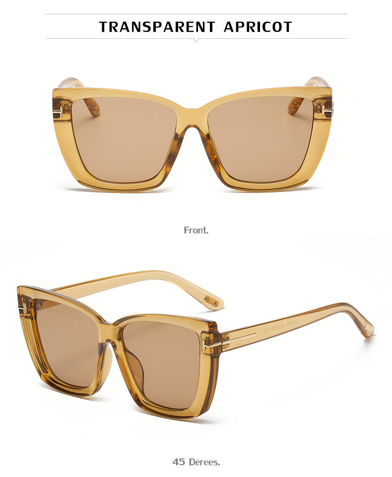 European and American Fashion Cat Eye Sunglasses for Women with High-end Feel Korean Style T Fashionable Sunglasses for Women Wholesale