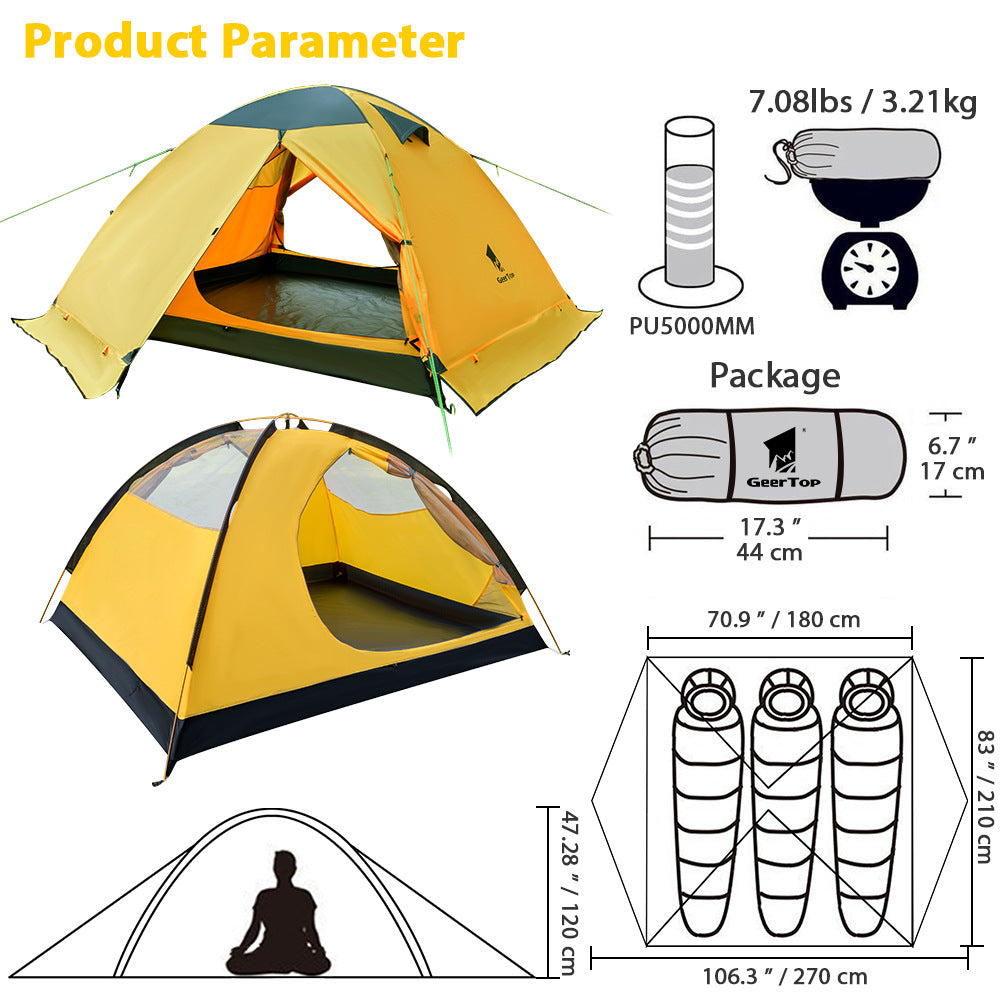 Dropshipping Tents3-4Windproof and Rainproof Portable Lightweight Ultralight Tent for Outdoor Camping