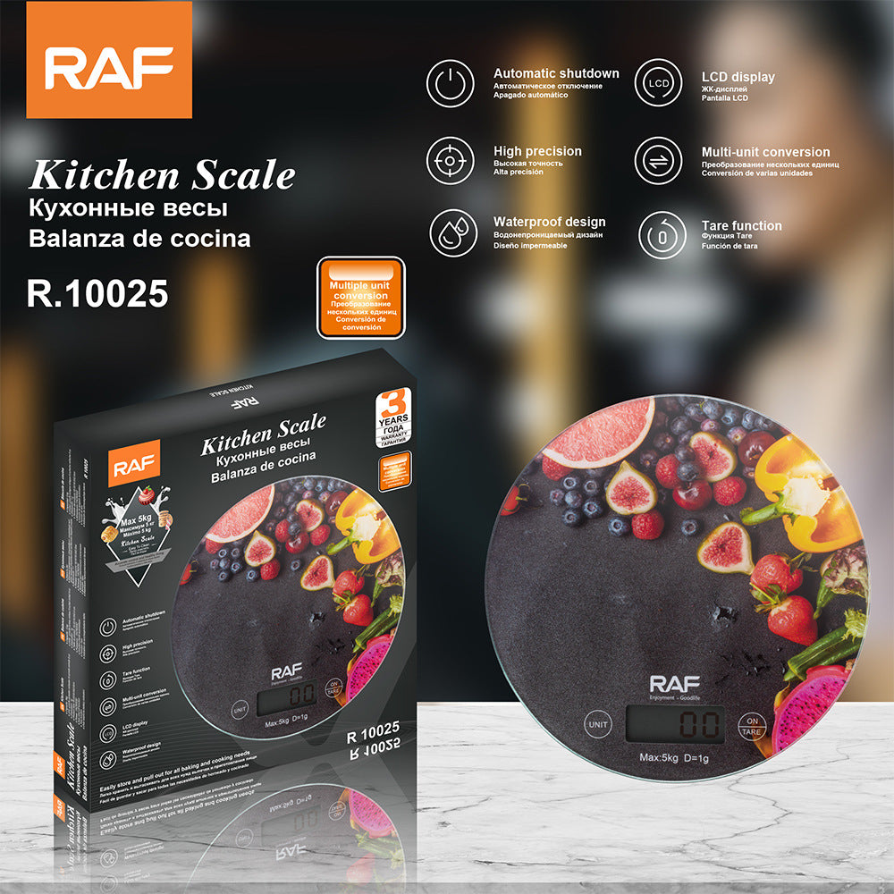 RA  Stainless Steel LCD Display Multi-unit Conversion Tare Function Waterproof Kitchen Scale Electronic Scale Limit5kg