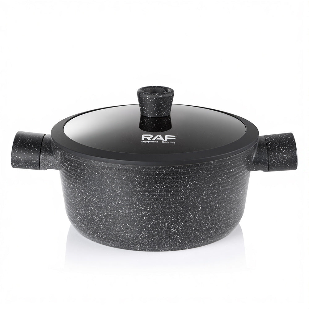 RAF Hot Sale Non-Stick Pan Ceramic  Inside and Out Flat Bottom Cooking Pan Universal Stove Cookware Set Ten-Piece Set