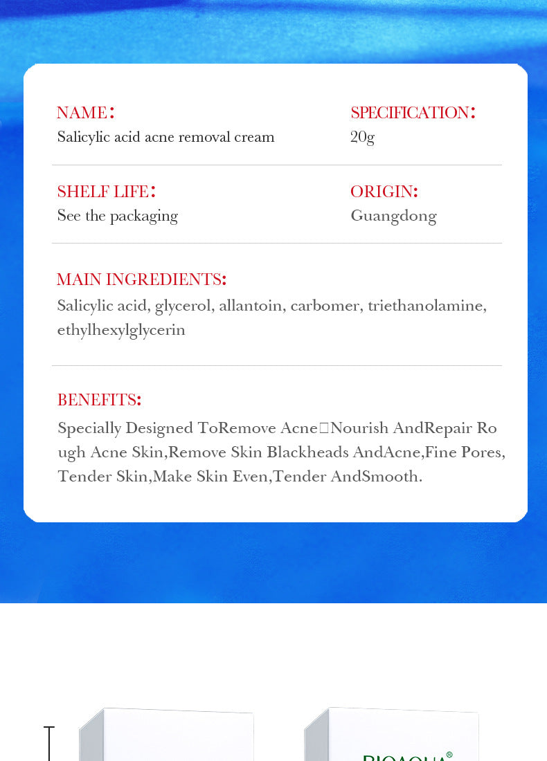 Cream BIOAOUA Salicylic Acid Moisturizing Hydrating Fading Acne Marks  Wholesale