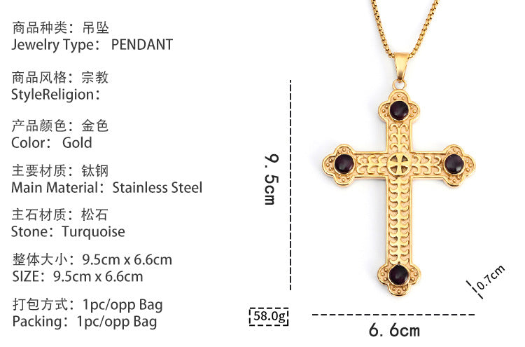 New Arrival European and American Style Viking Cross Shape Personality Fashion Daily Versatile Genuine Polished
