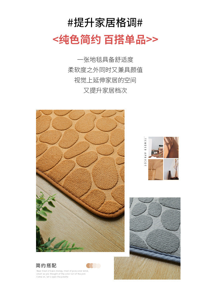 Striped Quilted Coral Fleece Floor Mat Manufacturer Wholesale Bathroom Mat Dropshipping Carpet