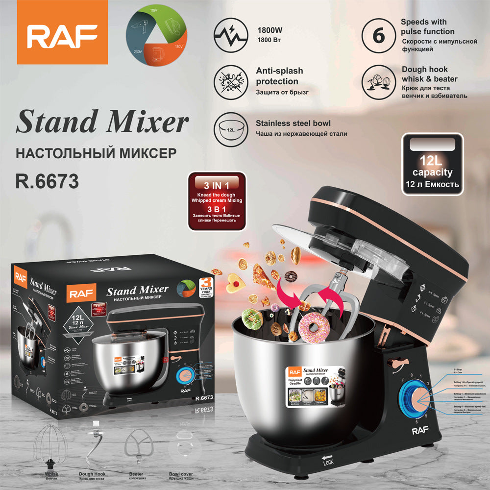 Chef Machine Fully Automatic Dough Mixer Kneading Stirring Milk Cap Egg Beater Desktop Commercial Small Multi-Functional5.5L