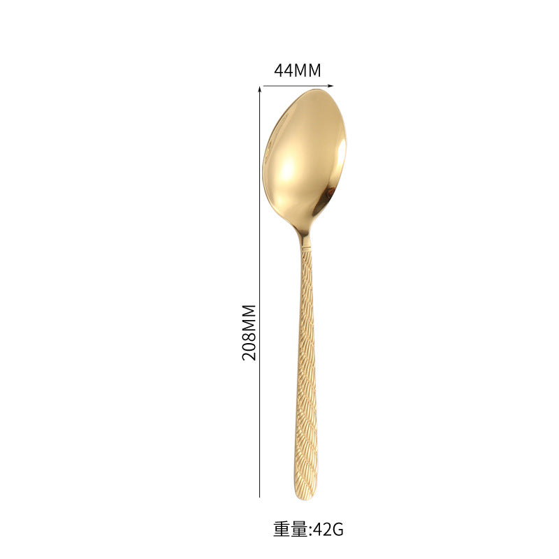 410Stainless Steel Tableware Hotel Restaurant Hemp Rope Pattern Knife Fork Spoon24Set of Western Steak Knives and Forks