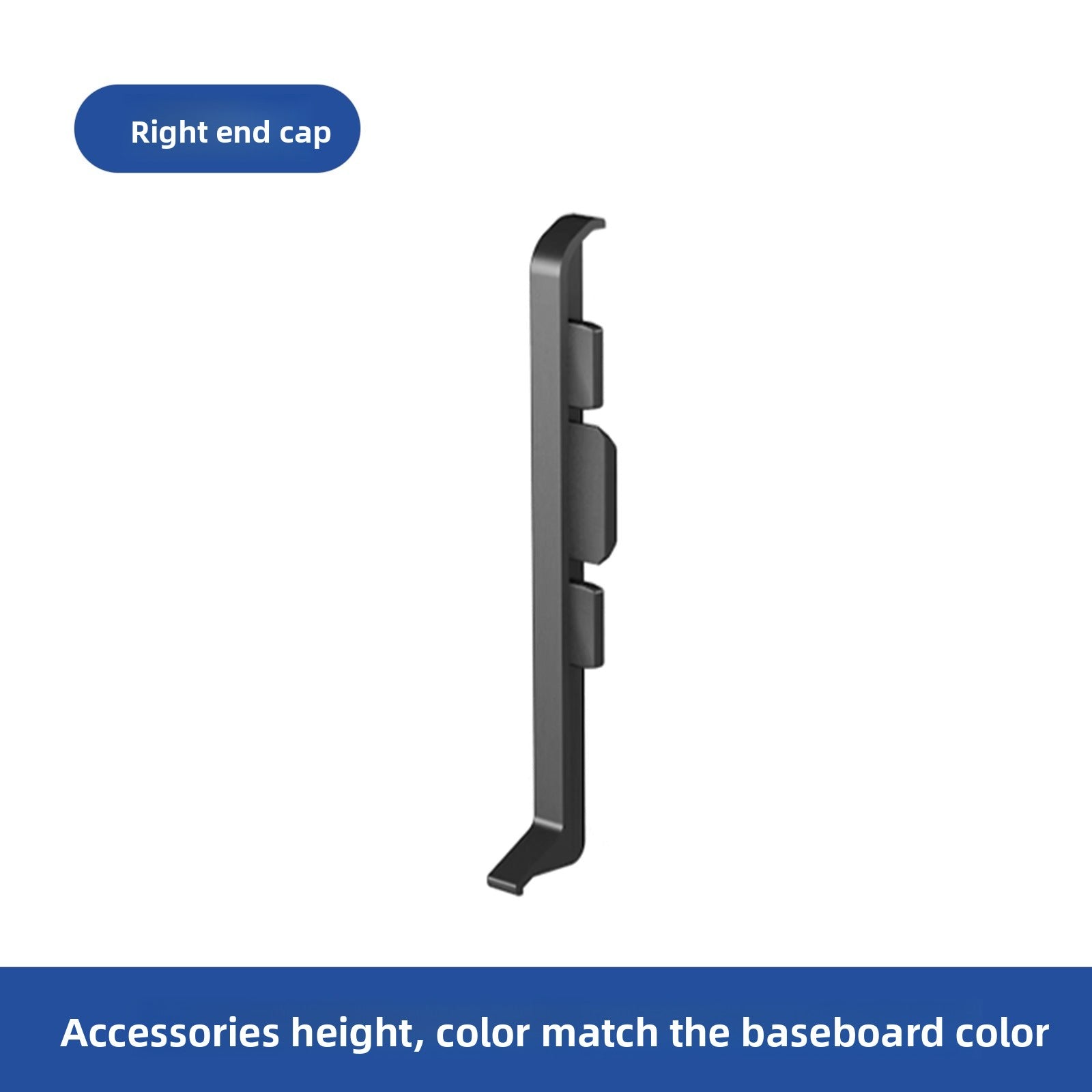 Thickened aluminum alloy skirting board with trendy metal clips for hotels6cm Minimalist Skirting Board