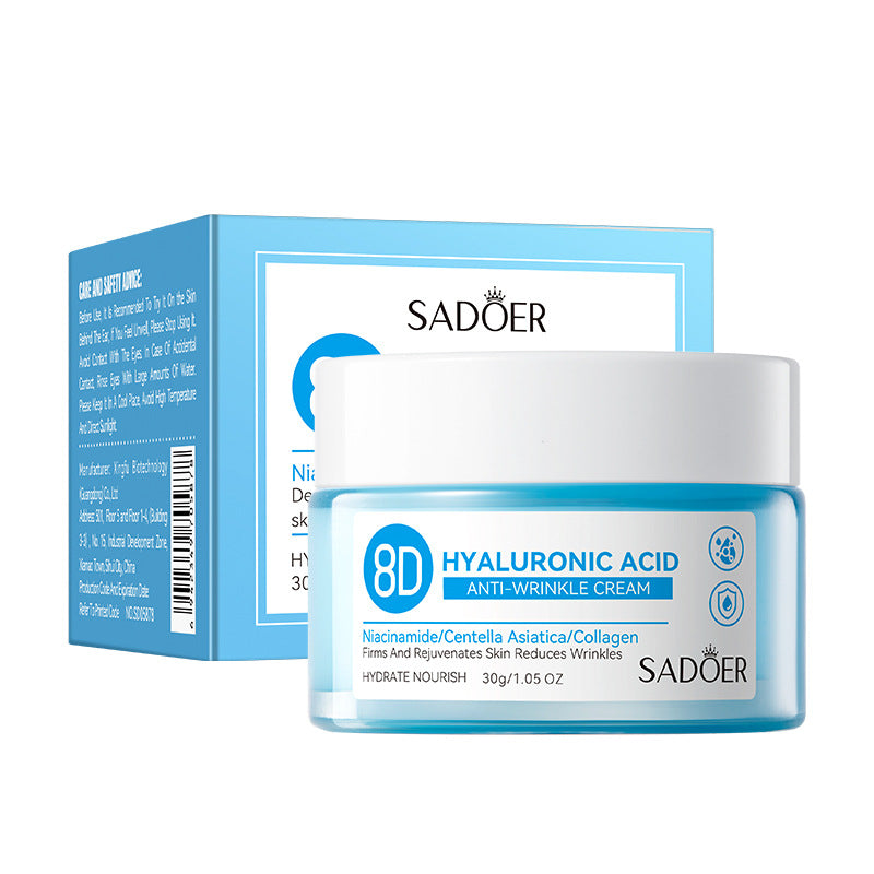 Hyaluronic Acid Face Cream SADOER8D Anti-wrinkle Hydrating Nourishing Face Cream Moisturizing and Rejuvenating  Foreign Trade Wholesale