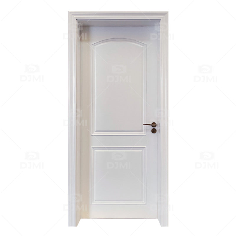 American Style White Primed Panel Design Solid Wood Door  Interior Solid Core Shaker Style Room Doors for Residential Apartment