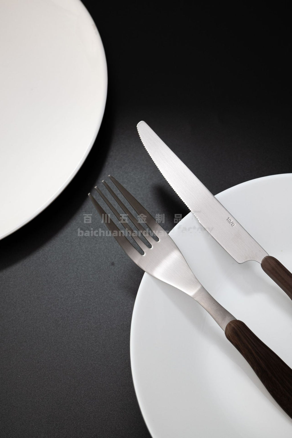 18/10Stainless Steel Western Tableware Set Imitation Wood Grain Handle Steak Knife Fork Spoon High-end Western Hotel Tableware