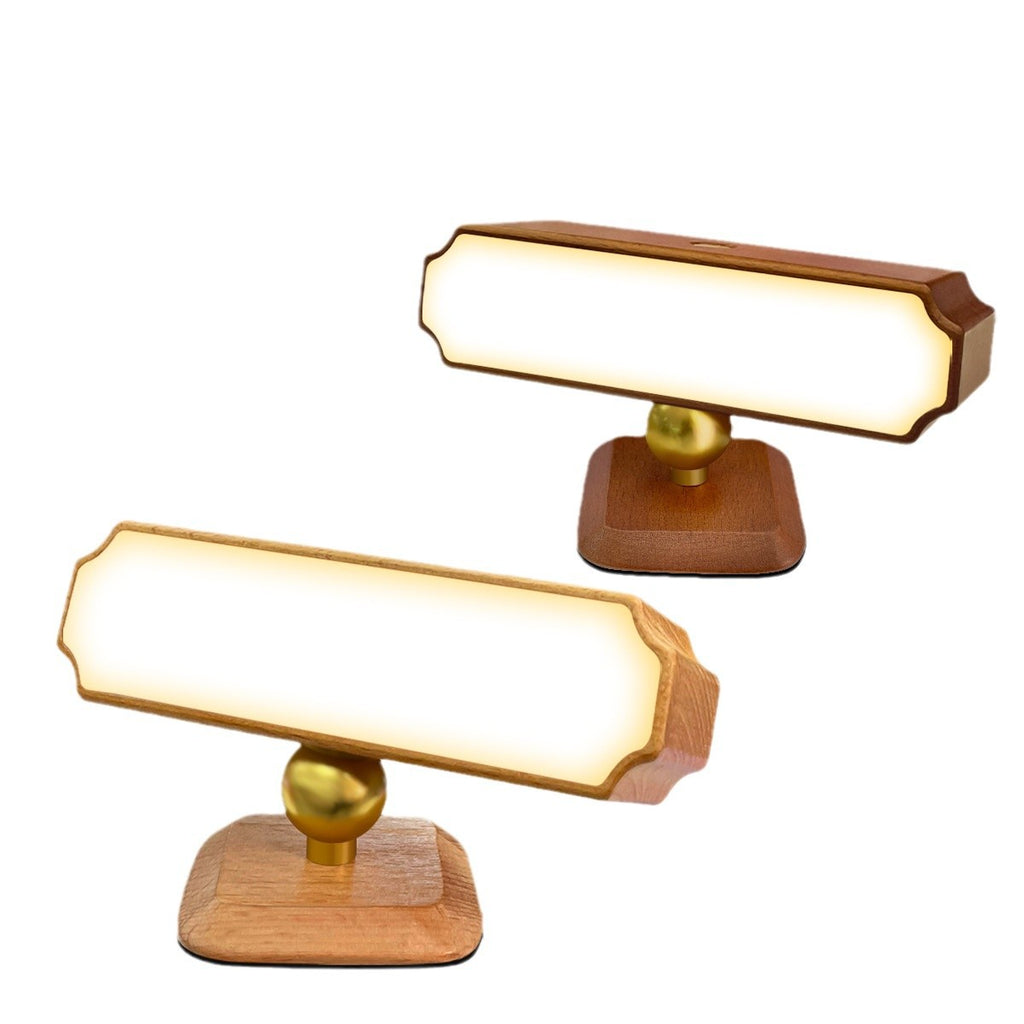 Solid Wood Wall Lamp Human Body Sensing Wireless Reading Wall Lamp Magnetic Night Light Desktop Warm Light Suitable for Staircase Corridor
