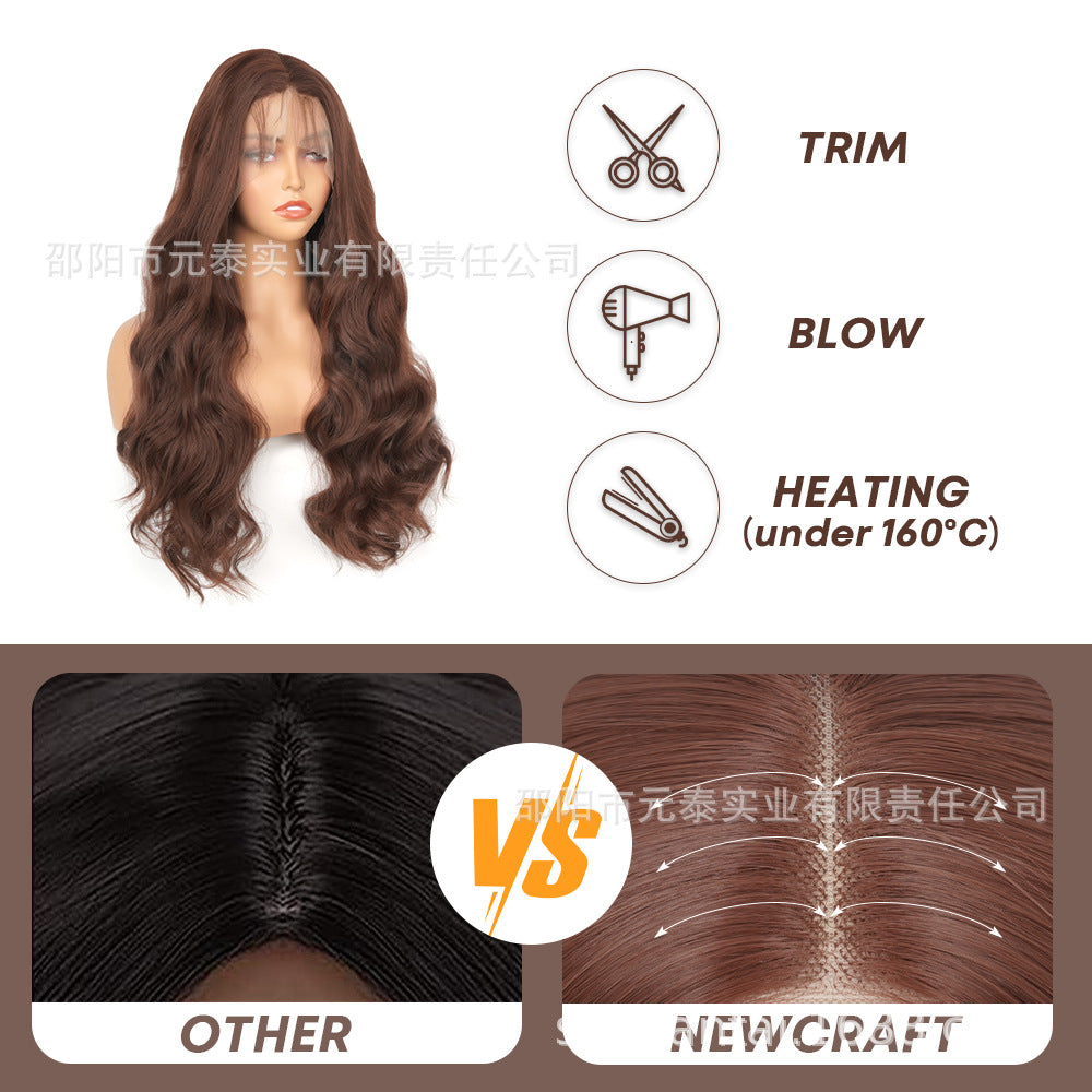 Synthetic Body Wave Chocolate Brown 13X4 Lace Front Wigs