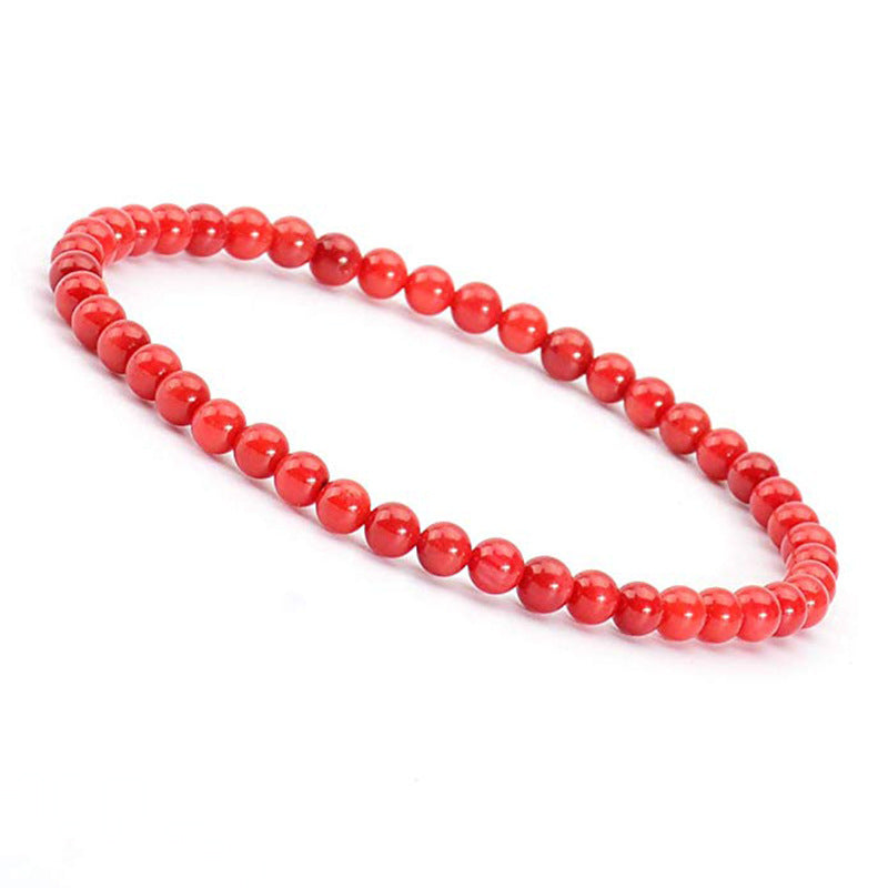 4mm Tiger Eye Stone Bracelet Small Natural Stone Striped Agate White Pine Beaded Moonstone Women's Bracelet
