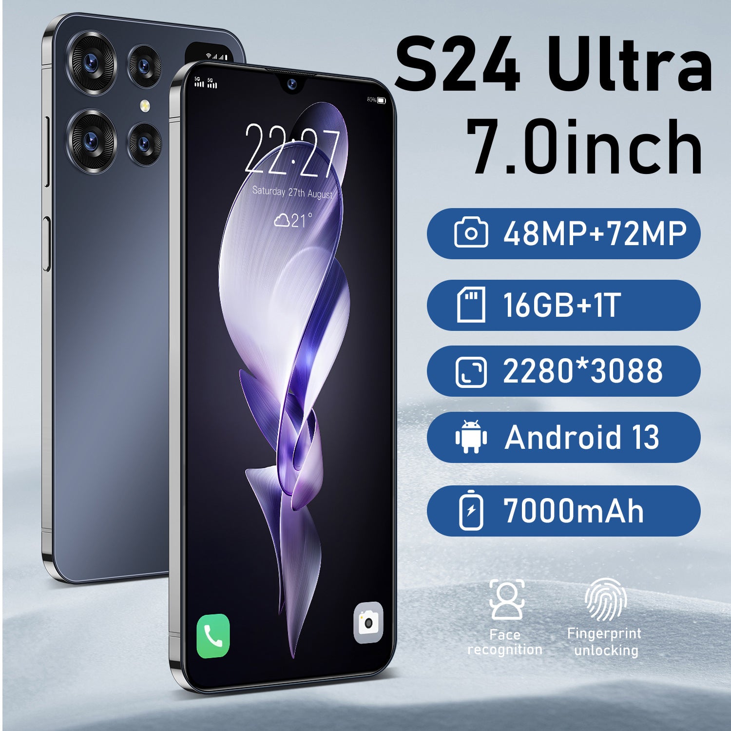 Android Smartphone S24 Ultra True Perforated Screen16+1T Overseas Version In Stock Wholesale(Popular)