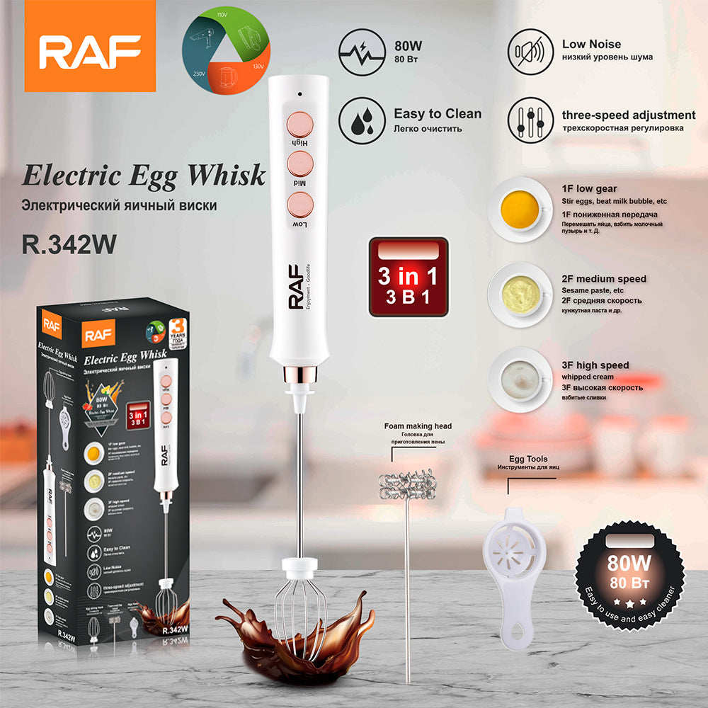 ＲＡＦCafe Milk Frother Egg Beater Household Electric Milk Frother Milk Stirrer 2-in-1