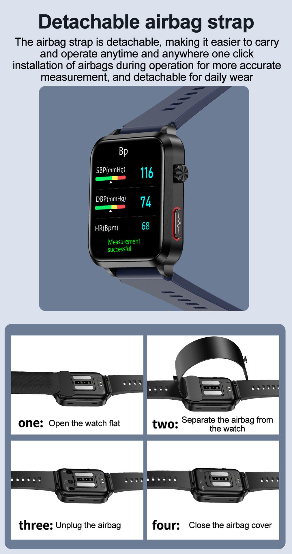 New S11Air Pump Type Precision Blood Pressure Smart Health Watch ECG Uric Acid Blood Lipid Monitoring Smart Watch