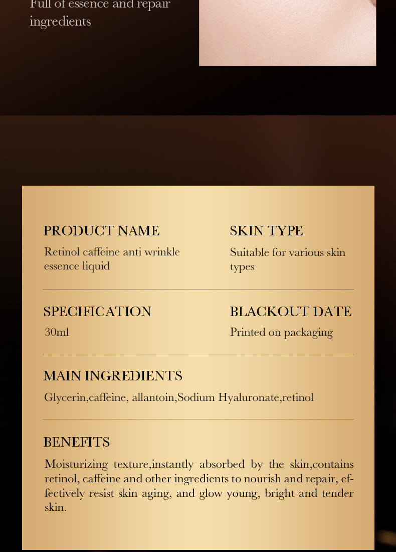 Retinol Caffeine Serum30ml SADOER Hydrating, Moisturizing, and Nourishing  Wholesale