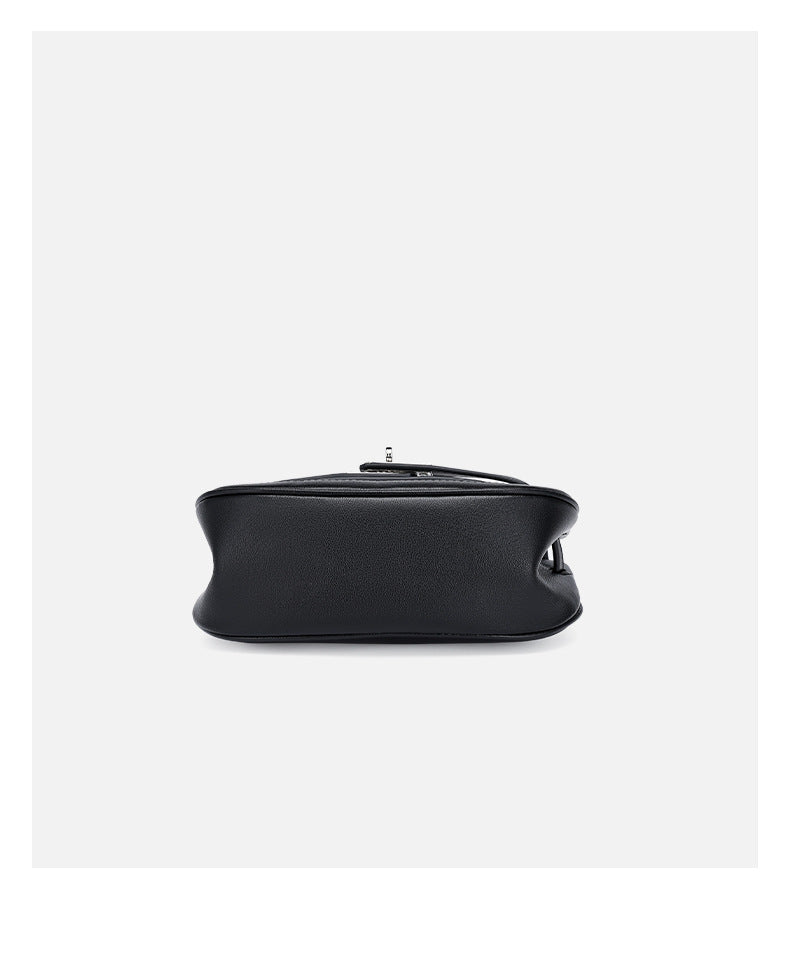 European and American Style Casual Women's Small Crossbody Bag2025New Fashionable Lightweight Single Shoulder Crossbody Bag with Buckle Genuine Leather Kelly Bag