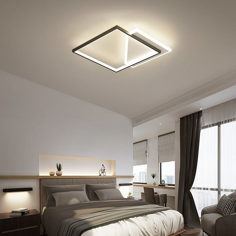 Nordic Living Room Lamp Rectangular Household Elegant Ceiling Lamp led Master Bedroom Lamp Iron Art Room Lamp Zhongshan Lighting