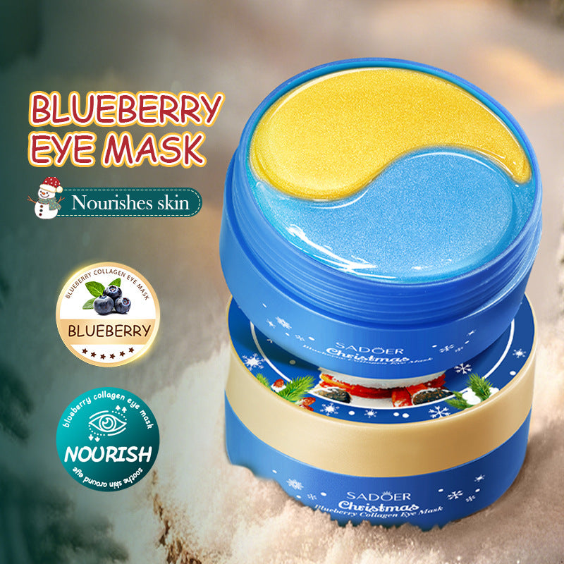 Christmas Blueberry Collagen Eye Mask SADOER Moisturizing Eye Mask Cross-Border Wholesale