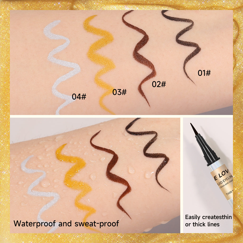 SHELOVES Eyeliner Pen Color Brown Ultra-fine Quick-drying Long-lasting Waterproof Non-smudging Genuine Eyeliner Pen
