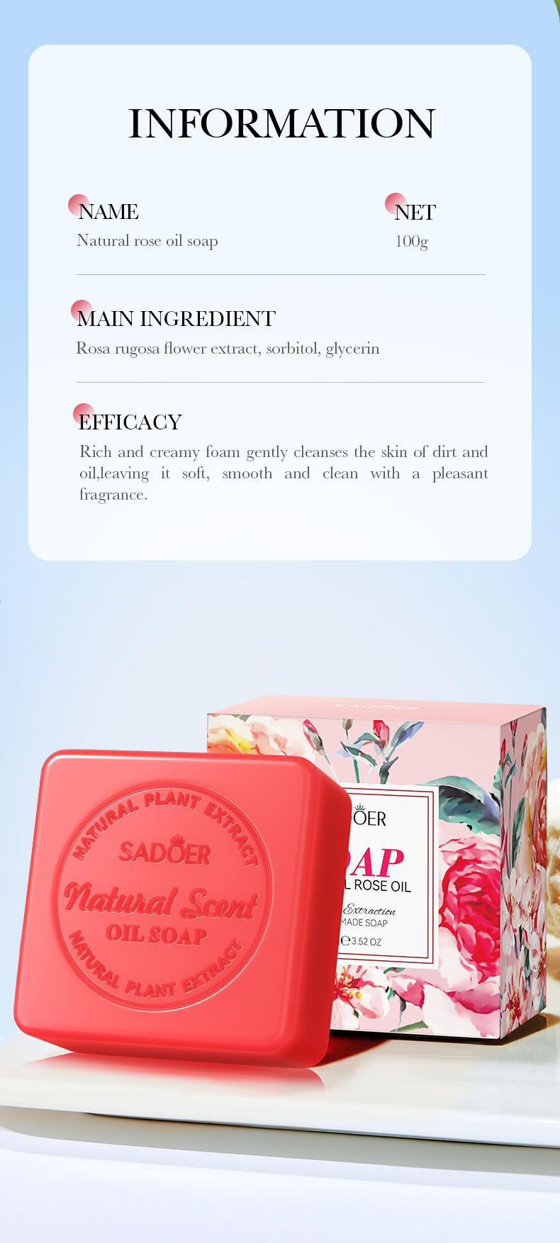 Plant and Fruit Scented Soap100g SADOER Cleansing, Moisturizing Handmade Soap  Wholesale