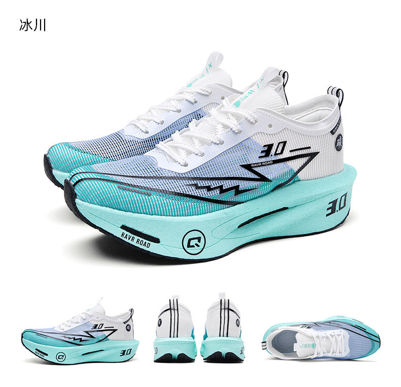 New Fashionable Casual Breathable Comfortable Running Shoes with Real Carbon Plate High Elasticity Shock Absorption for Student Training Sports Shoes
