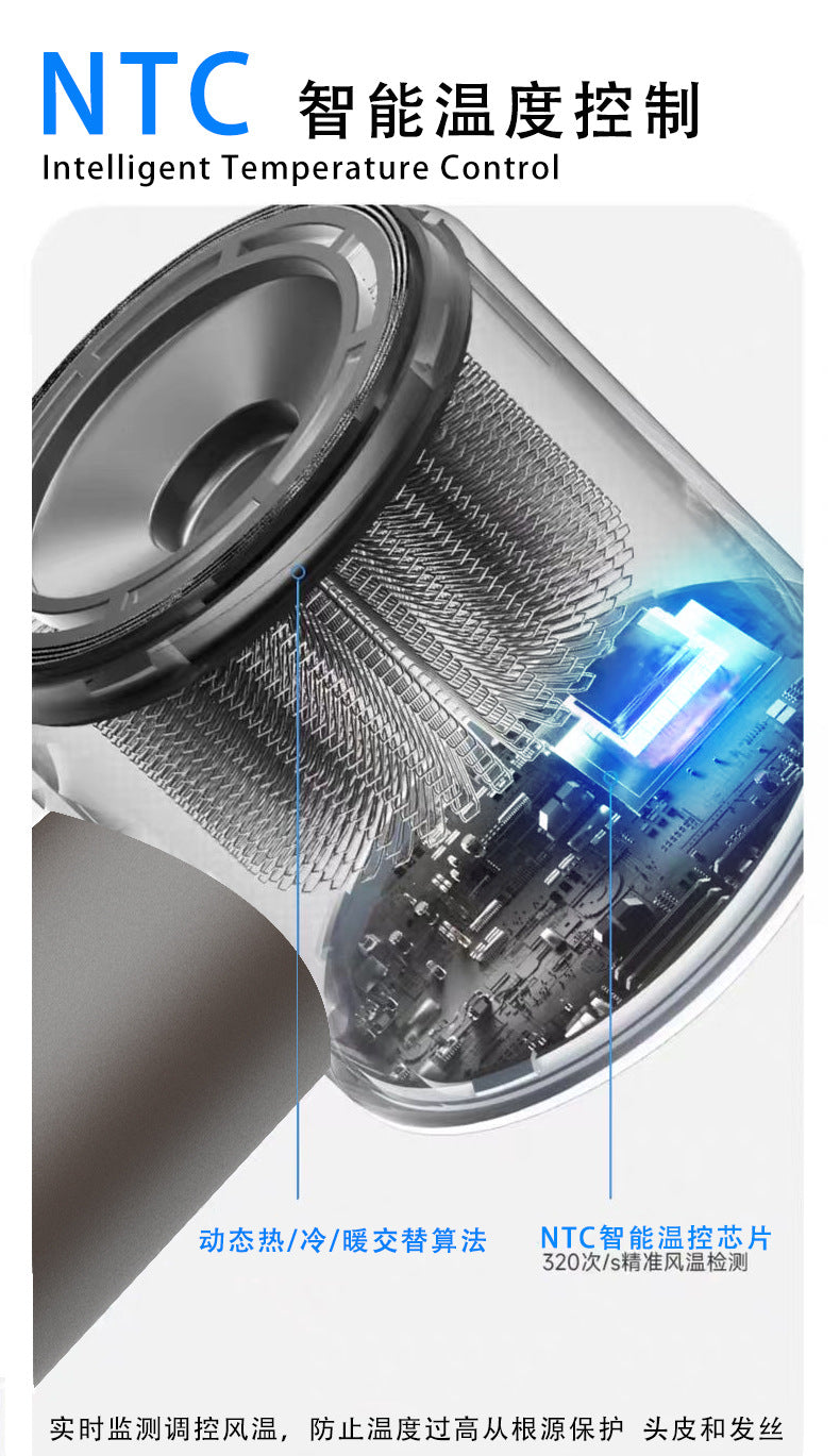 New six-in-one hair dryer for home use High Power Negative Ion High-Speed Hair Dryer Curling Hot Air Brush