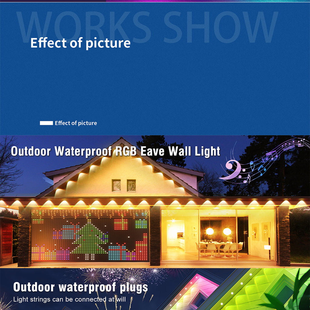 RGB Eaves Light Bluetooth Eaves Light String LED Eaves Lamp Outdoor Waterproof Eaves Lamp Room Eaves Lamp Symphony Eaves Lamp