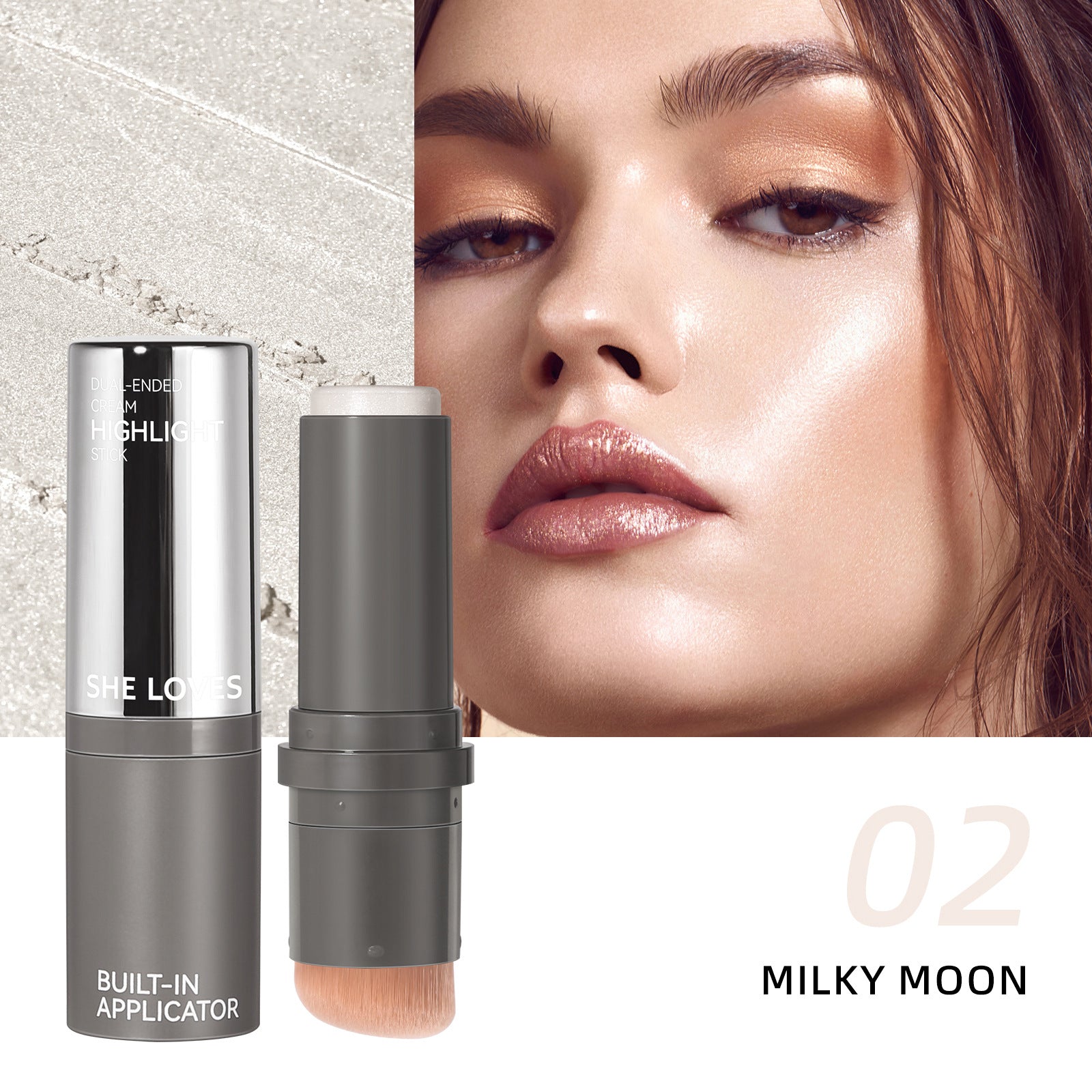 Exclusive Supply sheloves Double-ended Highlight Stick European and American Makeup Pearlescent Fine Flash Brightening Water Light Cream Highlight