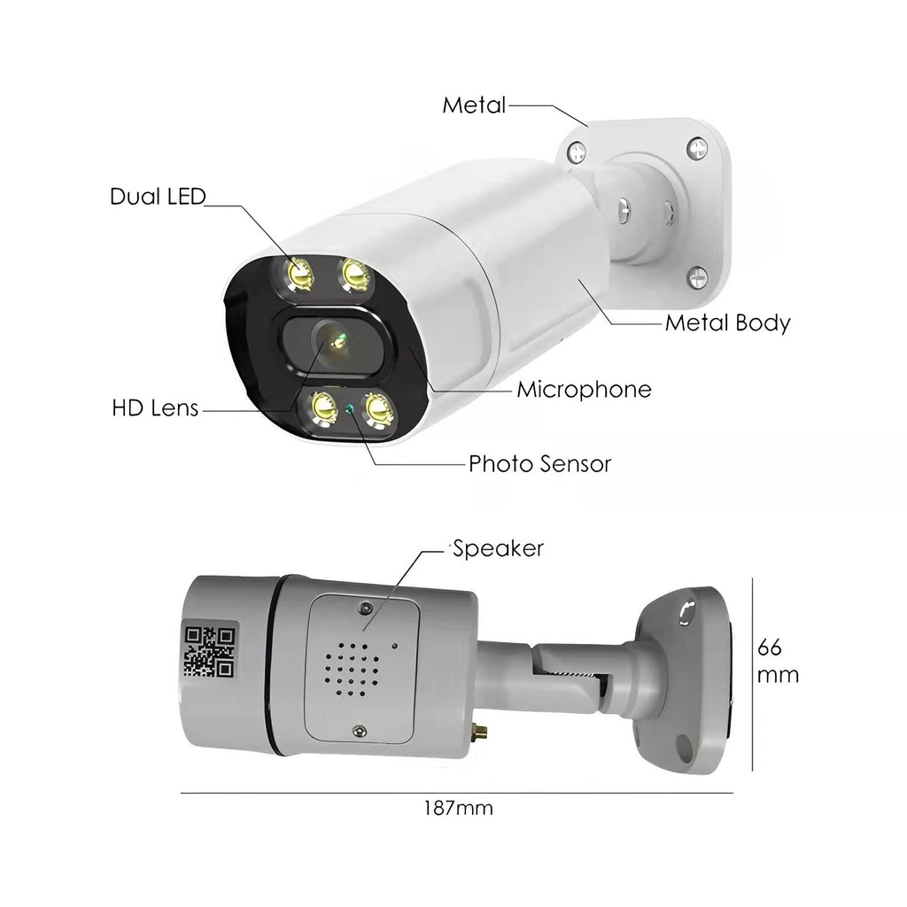 POE Wireless Surveillance Camera 5MP 8MP 8Road Surveillance Camera Set Network Bullet Camera NVR Infrared