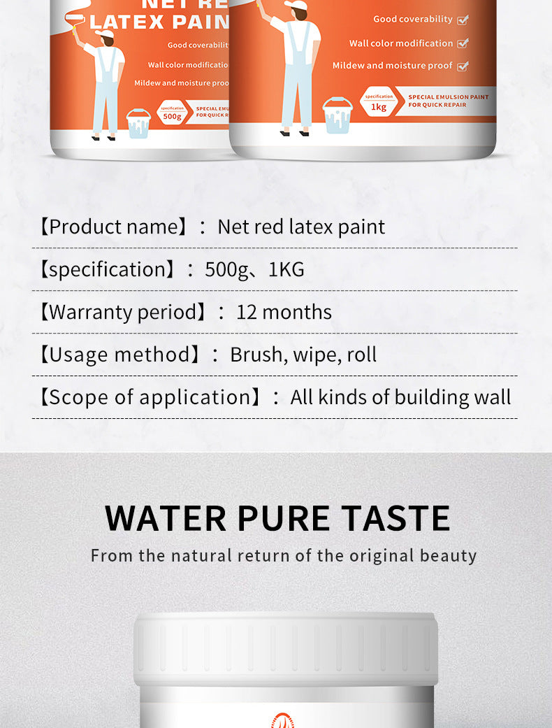Interior Wall Latex Paint for Home Renovation and Repair, Water-Based Coating for Eco-Friendly Wall Renovation and Color Change