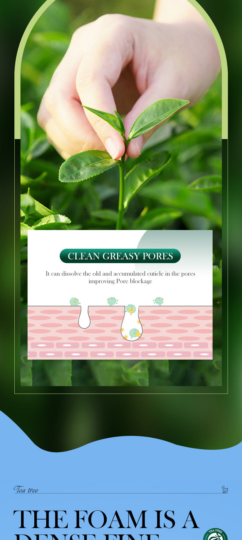 Tea Tree Facial Cleanser100gSADOER Deep Cleansing Moisturizing Refreshing Cleanser  Wholesale