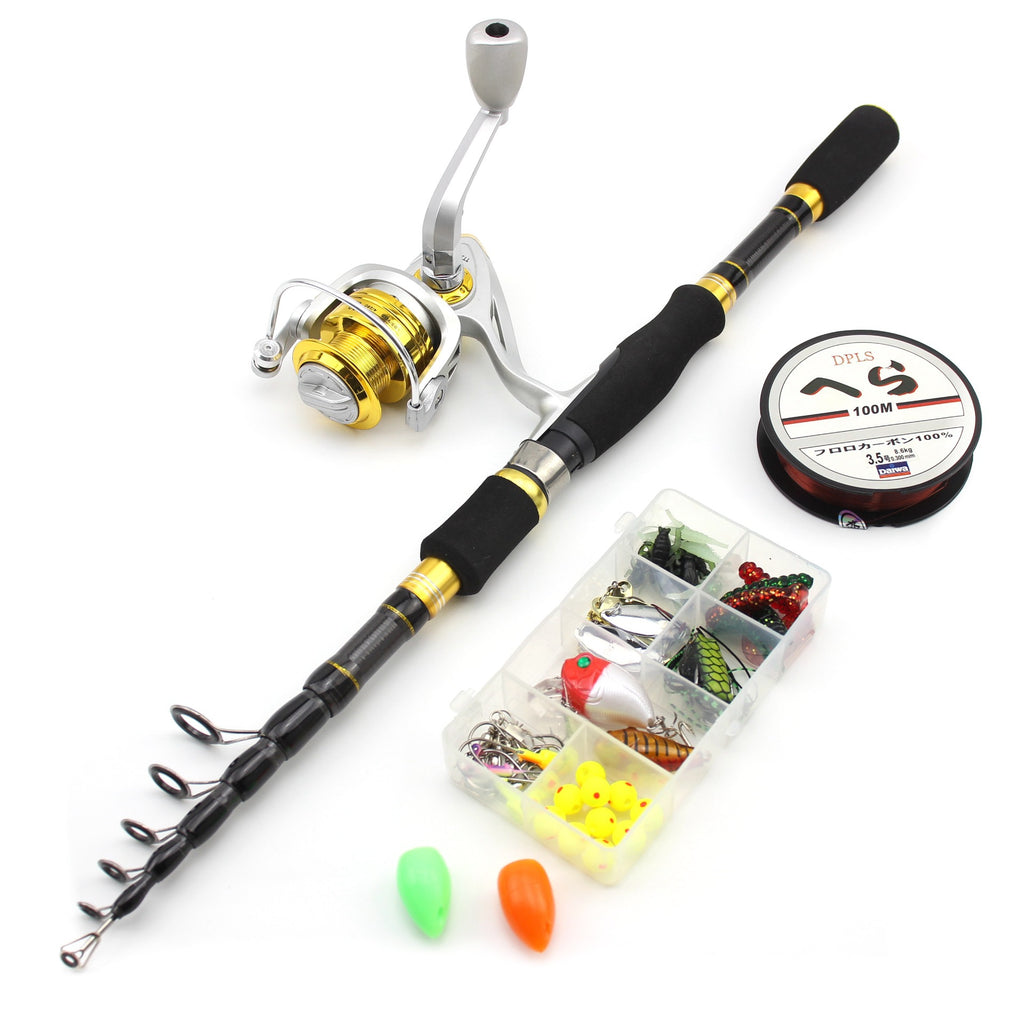 1.8Miluya Rod Set Ultra Short Telescopic Fishing Rod Spinning Reel Combo Amazon FBA Overseas Warehouse Fishing Gear
