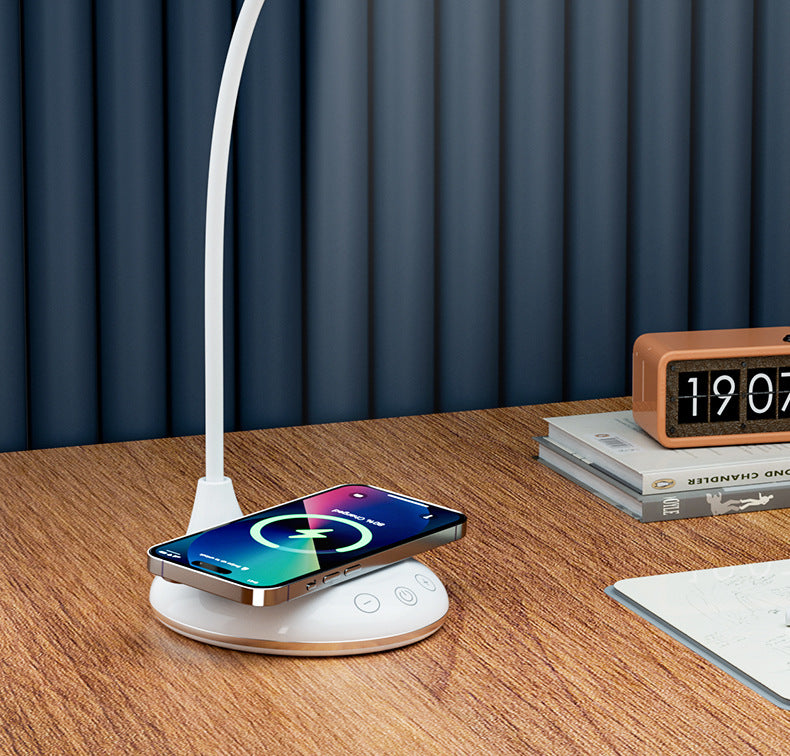 ledDeskLamp Study Bright Enough Foldable Touch15W Wireless Charging Bedroom Bedside Reading Lamp
