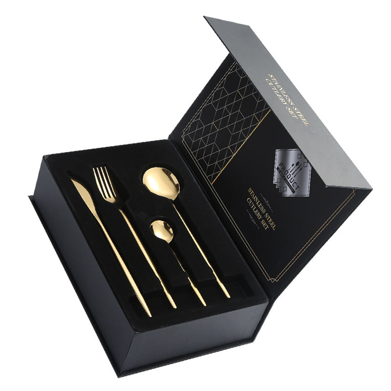 Stainless Steel Cutlery Knife Fork Spoon1010Four-piece Portuguese Western Steak Knife, Fork, and Spoon Set24Piece Suit