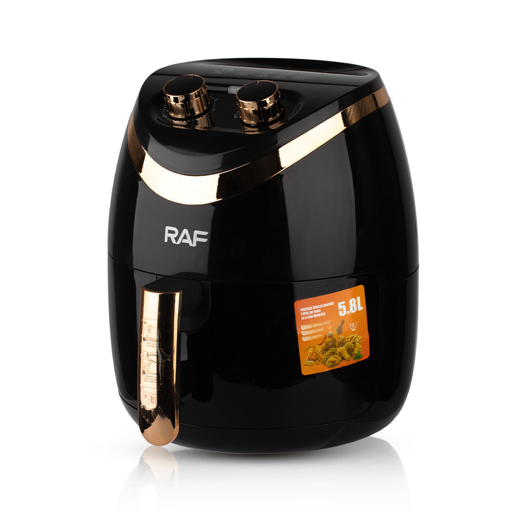 RAF European style air fryer for home use with large capacity Multifunctional Smart French Fries Fully Automatic Fryer 5.8L
