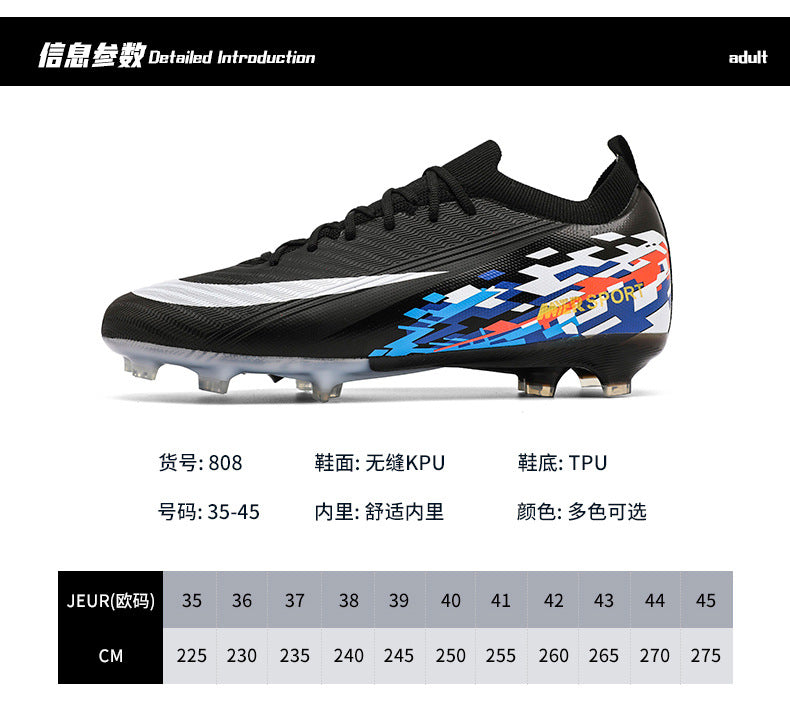New Large Size Long Spike Football Shoes Low Top Youth Competition Training Student Football Sports Shoes