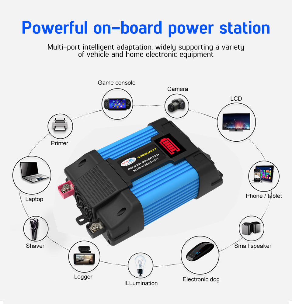 Automobile and Motorcycle Parts Car Converter Inverter300W/500W 12V Turn110V/220V Car Inverter Power Supply