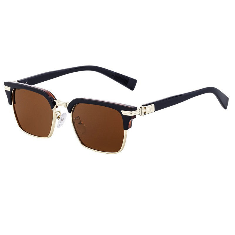 New Retro Square Frame Sunglasses Unisex Eyebrow Frame UV Protection Sunglasses Double Bridge Glasses shades