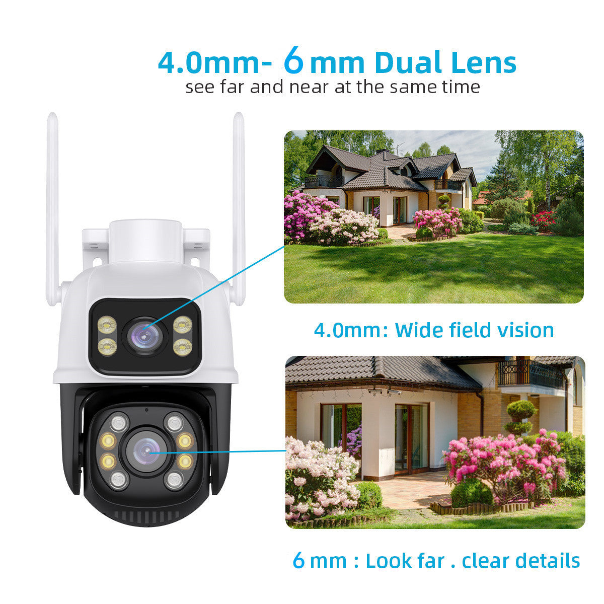 ICSEE Xiongmai Binocular Outdoor Camera Dual Screen Dome Camera WiFi Outdoor surveillance camera waterproof for outdoor use