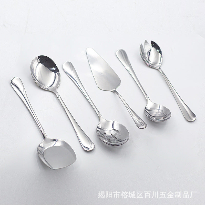 1010Western Tableware Stainless Steel Fruit Fork Rice Spoon Grain Spoon Landlord Spoon Public Fork Mud Scraper Spoon